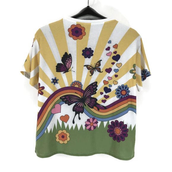 dELiA*s by Dolls Kill Retro Butterfly Collage Print Baby Tee Plus 3X Cropped 90s - Picture 6 of 10